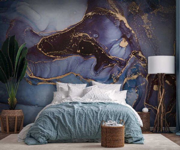 Elegant Sapphire and Metallic Streams