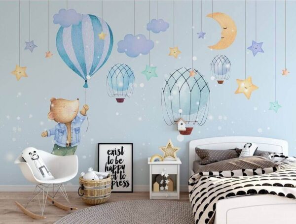 Cartoon Bär hält einen Ballon Cartoon Bär hält einen Ballon