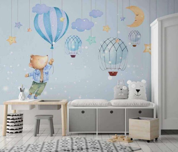 Cartoon Bär hält einen Ballon Cartoon Bär hält einen Ballon
