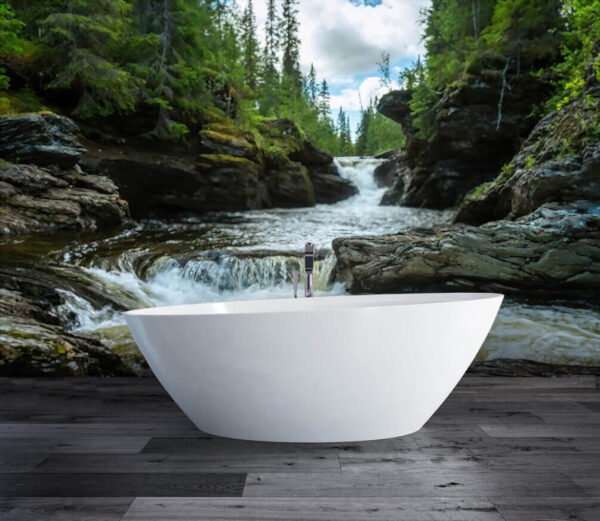 Fluss mit Felsen und Bäumen Fluss mit Felsen und Bäumen