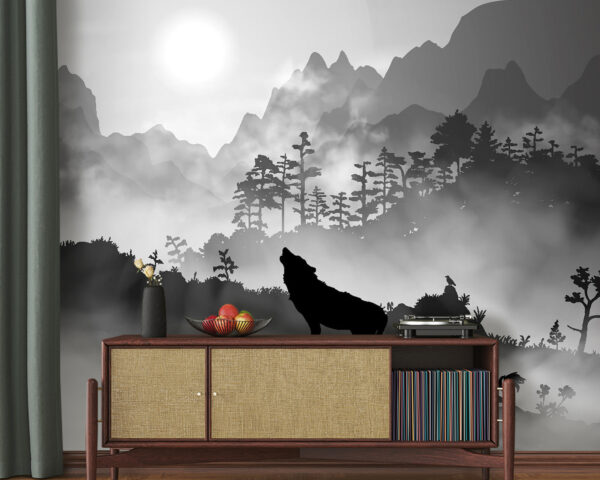 Wolf heult den Mond an Wolf heult den Mond an