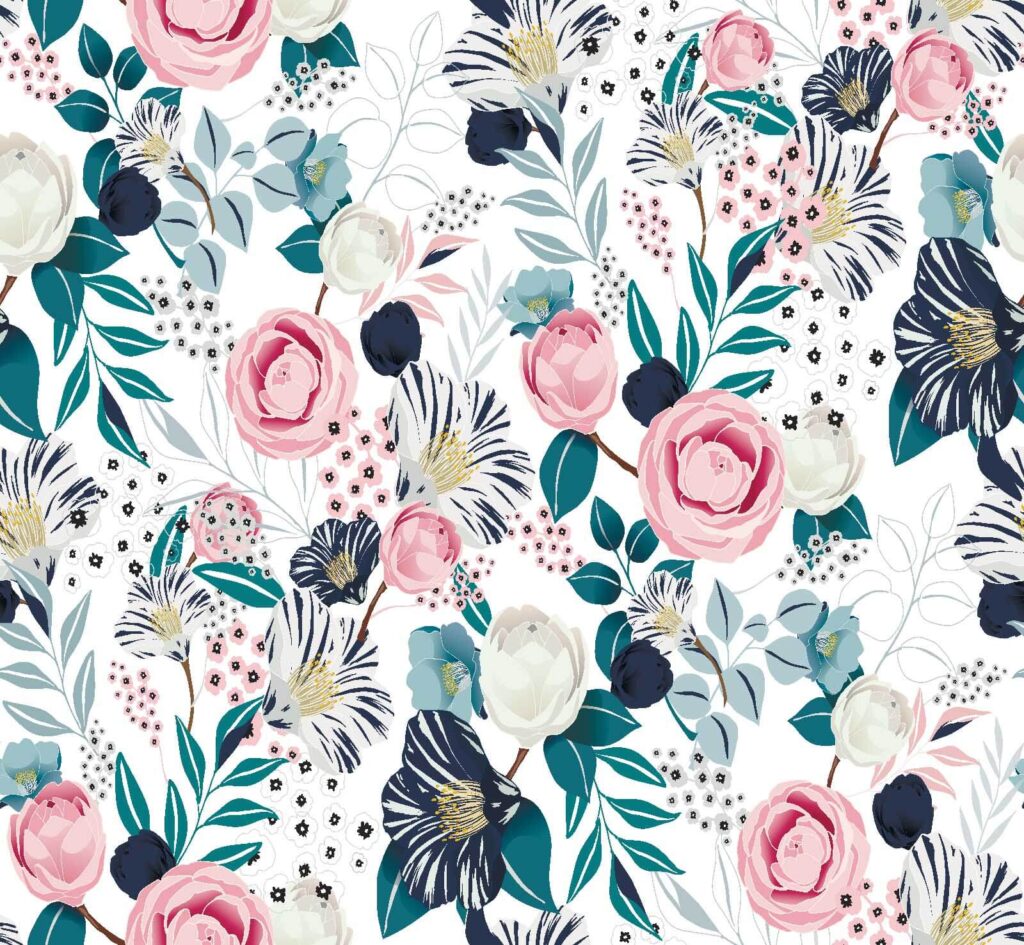 Muster aus Blumen und Blättern Muster aus Blumen und Blättern