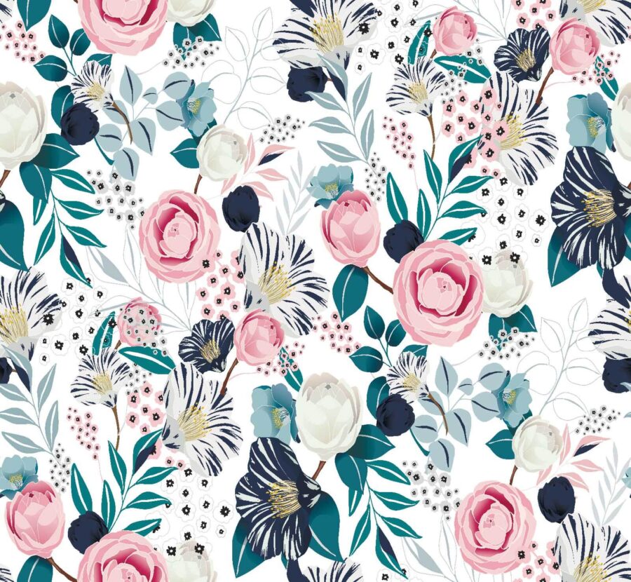 Muster aus Blumen und Blättern Muster aus Blumen und Blättern