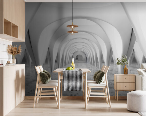 Weißes Zimmer mit gewölbter Decke Weißes Zimmer mit gewölbter Decke