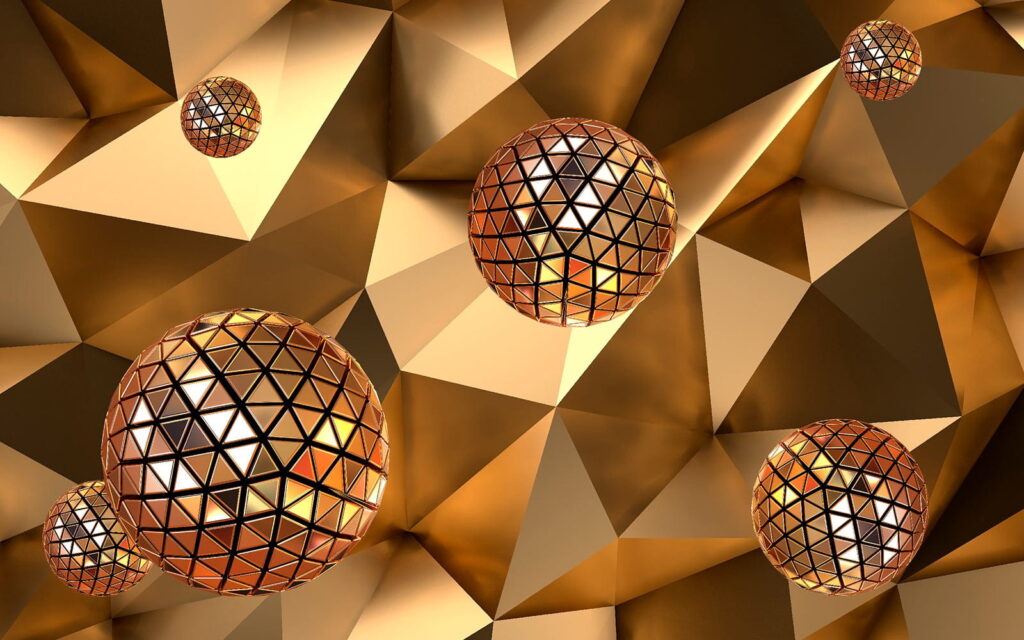 Schwebende geometrische Kugeln in Harmonie. Schwebende geometrische Kugeln in Harmonie.