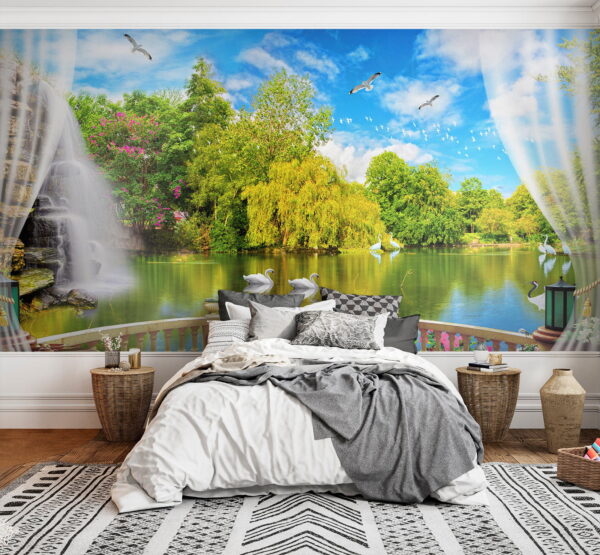 u18753pib1 600x555 - Blick auf einen Teich mit Vögeln und Bäumen - tegory