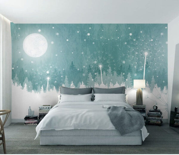 Mond über einem verschneiten Wald Mond über einem verschneiten Wald