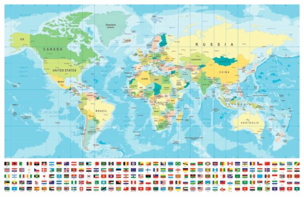 Karte der Welt mit verschiedenen Flaggen u18208p 600x389 - Karte der Welt mit verschiedenen Flaggen - tegory