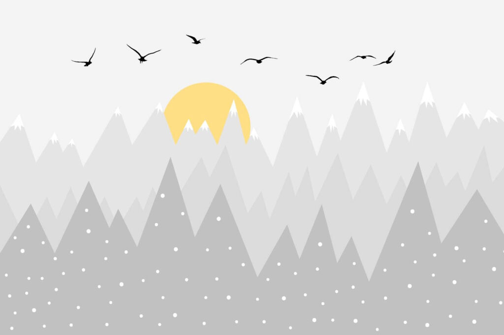 Vögel fliegen über Berge Vögel fliegen über Berge