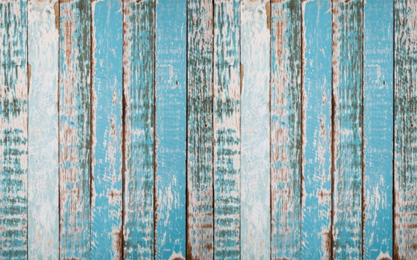 Blue and white wood planks