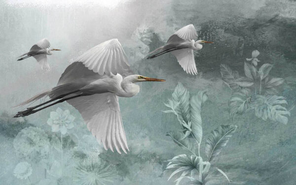 Gruppe von Vögeln fliegen in den Himmel Gruppe von Vögeln fliegen in den Himmel