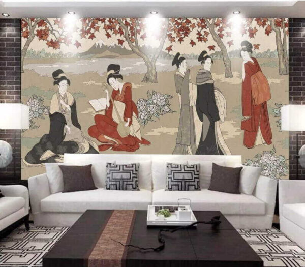 Gruppe von Frauen in traditioneller japanischer Kleidung Gruppe von Frauen in traditioneller japanischer Kleidung