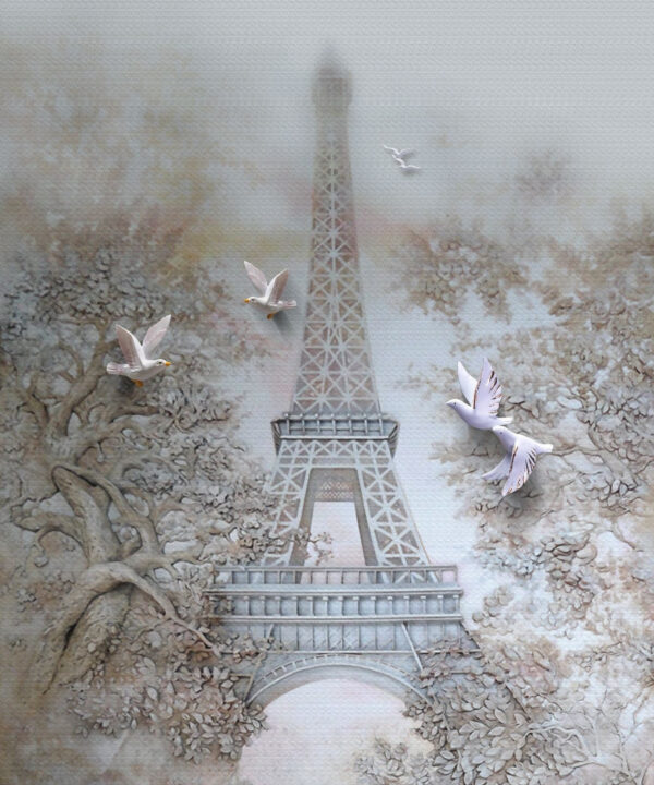 Vögel fliegen über einen Turm Vögel fliegen über einen Turm
