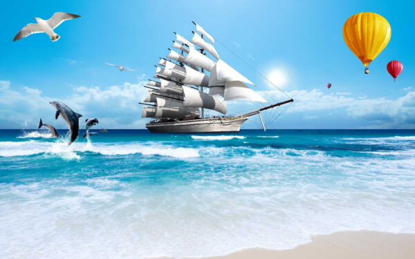 Segelboot auf dem Meer Segelboot auf dem Meer