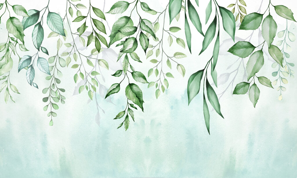 Aquarellmalerei von Blättern Aquarellmalerei von Blättern
