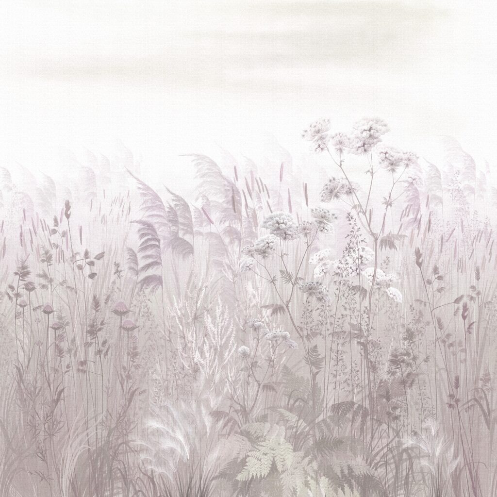 Feld mit Blumen und Pflanzen Feld mit Blumen und Pflanzen