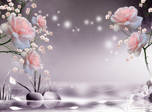 Pink flowers and white flowers Pink flowers and white flowers