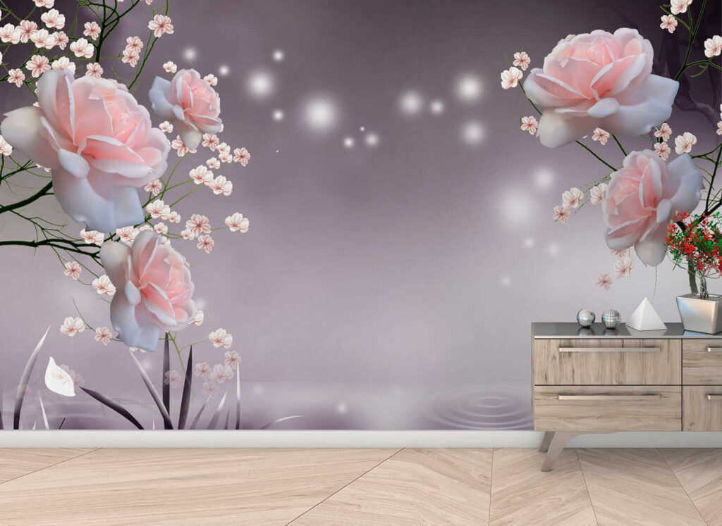 Pink flowers and white flowers Pink flowers and white flowers