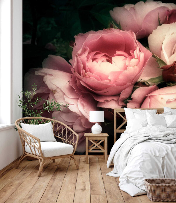 Gruppe von rosa und weißen Rosen Gruppe von rosa und weißen Rosen