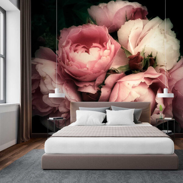 Gruppe von rosa und weißen Rosen Gruppe von rosa und weißen Rosen