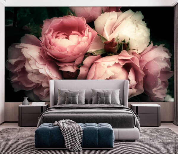 Gruppe von rosa und weißen Rosen Gruppe von rosa und weißen Rosen