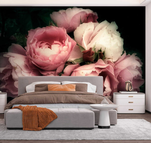 Gruppe von rosa und weißen Rosen Gruppe von rosa und weißen Rosen