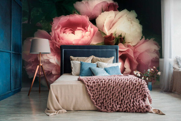 Gruppe von rosa und weißen Rosen Gruppe von rosa und weißen Rosen