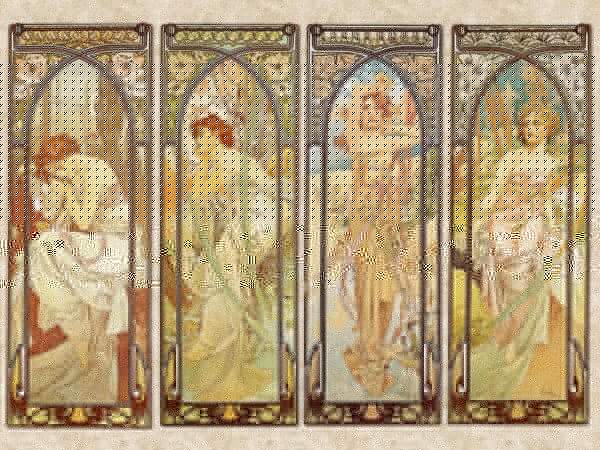 Gruppe von Frauen im Jugendstil Gruppe von Frauen im Jugendstil