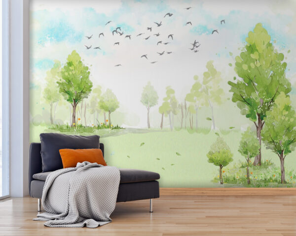 Grünes Feld mit Bäumen und fliegenden Vögeln am Himmel u02064pig25 600x480 - Grünes Feld mit Bäumen und fliegenden Vögeln am Himmel - tegory