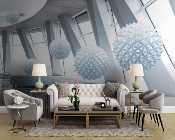 Weiße Kugeln von der Decke Weiße Kugeln von der Decke