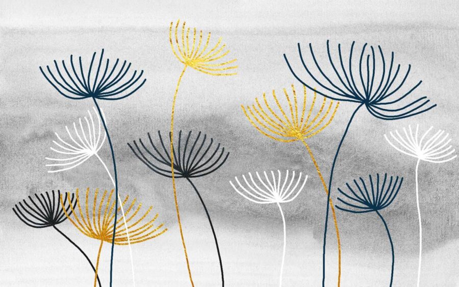 Gelbe und blaue Blumen