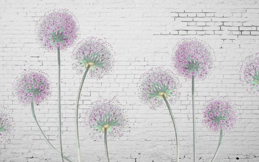 Gemälde von lila Blumen Gemälde von lila Blumen