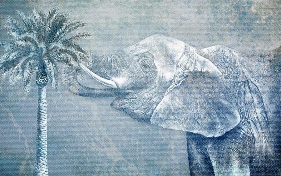Ein Elefant mit Palme
