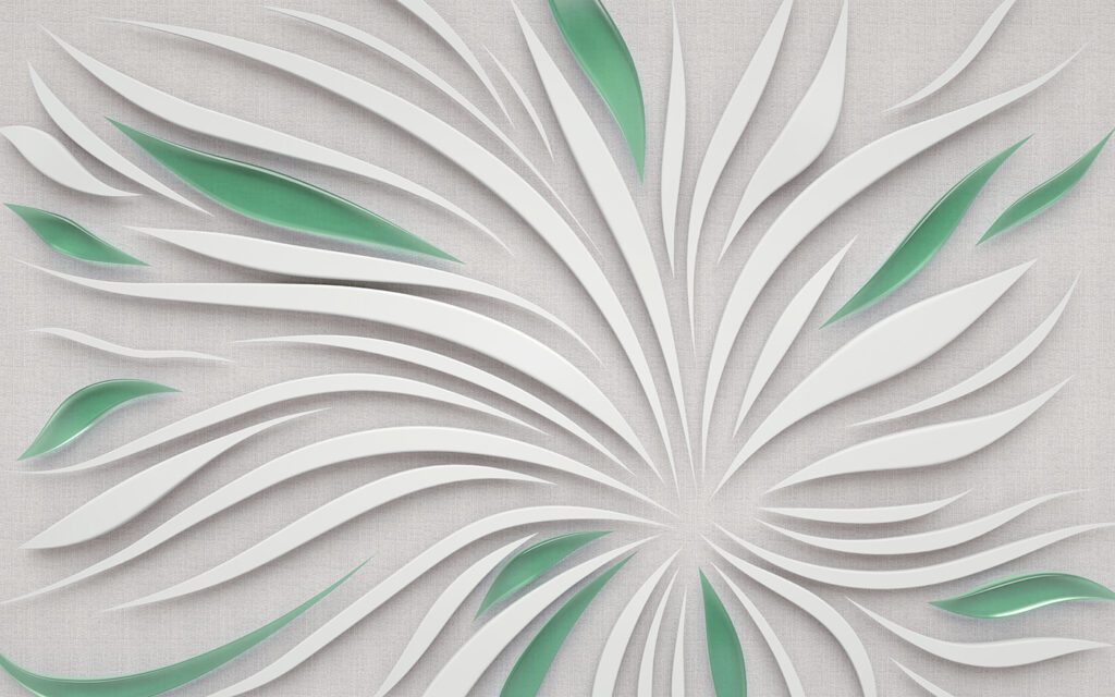 Ein weißes und grünes Design Ein weißes und grünes Design