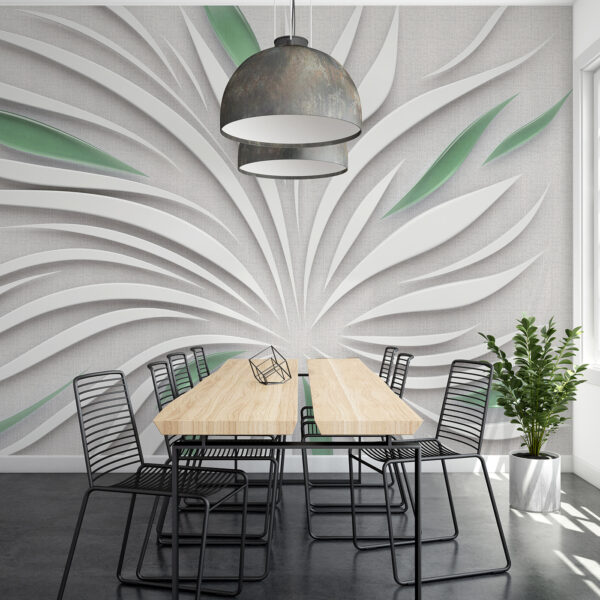 Ein weißes und grünes Design Ein weißes und grünes Design