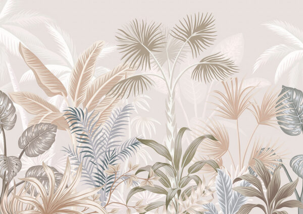 Tropical leaves in soft pastel hues Tropical leaves in soft pastel hues