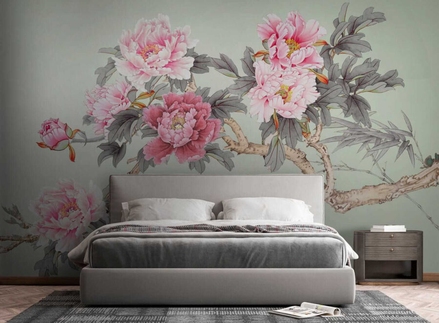 Zweig mit rosa Blüten