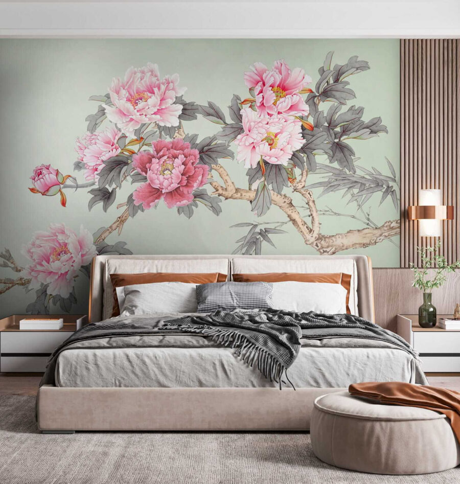 Zweig mit rosa Blüten