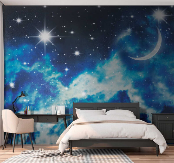 Mond und Sterne am Himmel Mond und Sterne am Himmel