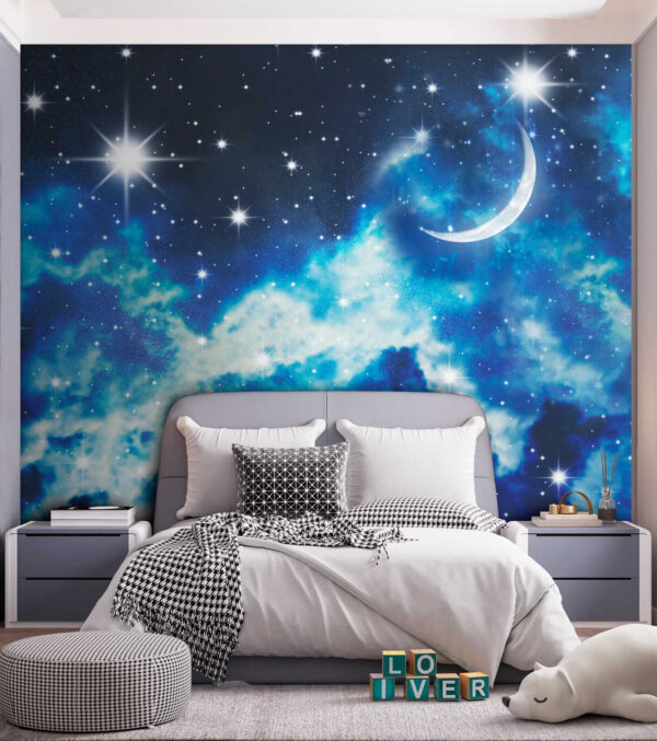 Mond und Sterne am Himmel Mond und Sterne am Himmel