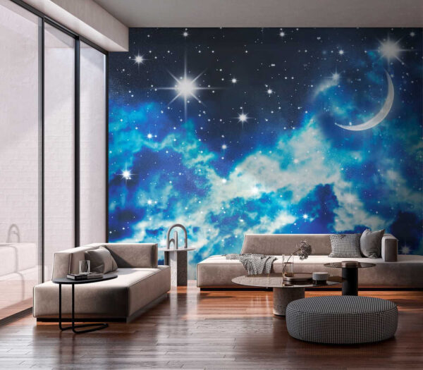 Mond und Sterne am Himmel Mond und Sterne am Himmel