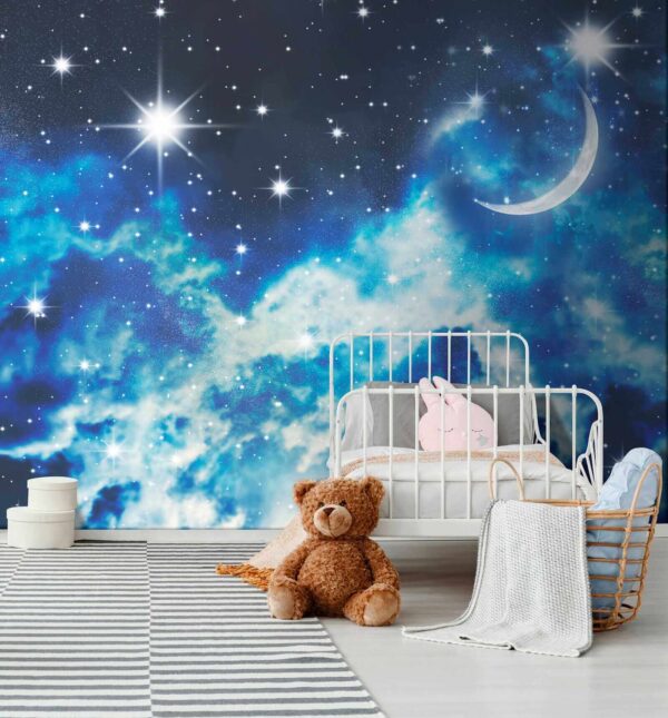 Mond und Sterne am Himmel Mond und Sterne am Himmel