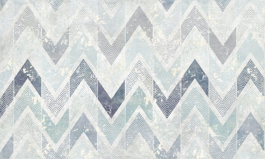 Muster aus blauen und weißen Chevrons