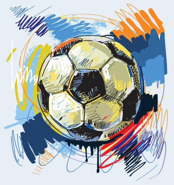 Football ball with colorful scribbles Football ball with colorful scribbles