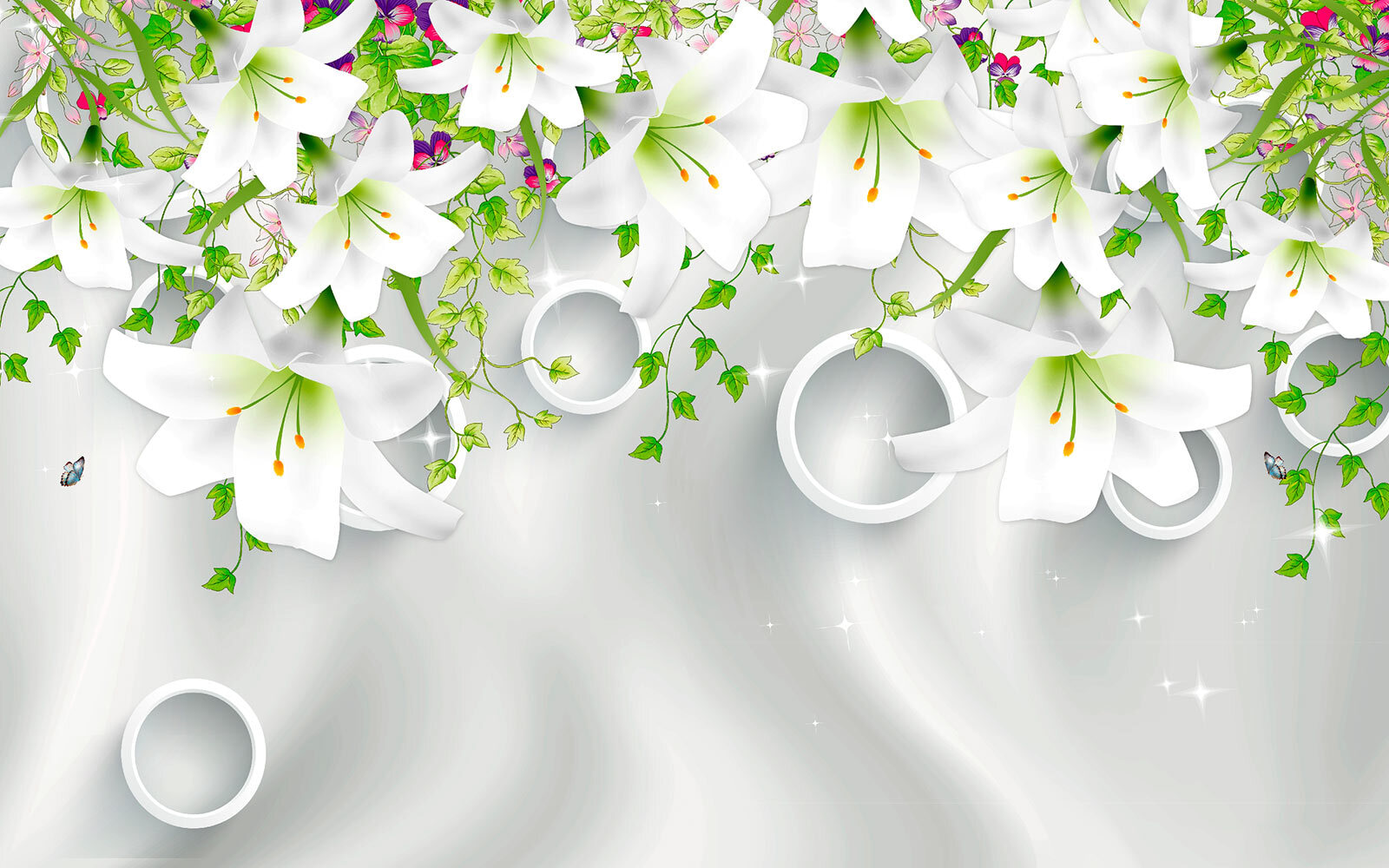 Weiße Blumen und Ringe u11505p - Weiße Blumen und Ringe - tegory