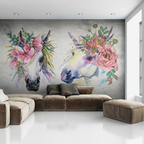 Pferdepaar mit Blumen auf dem Kopf u14264pig2 600x600 - Pferdepaar mit Blumen auf dem Kopf