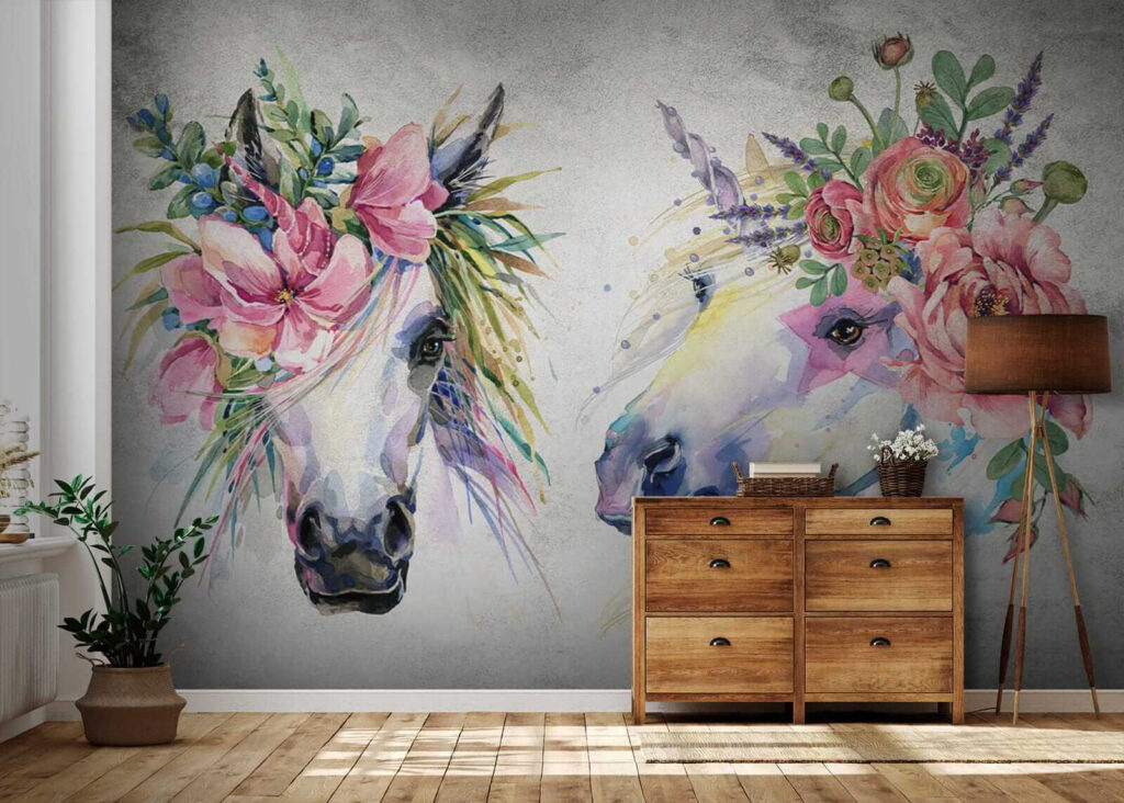 Pferdepaar mit Blumen auf dem Kopf u14264pih1 1024x732 - Pferdepaar mit Blumen auf dem Kopf