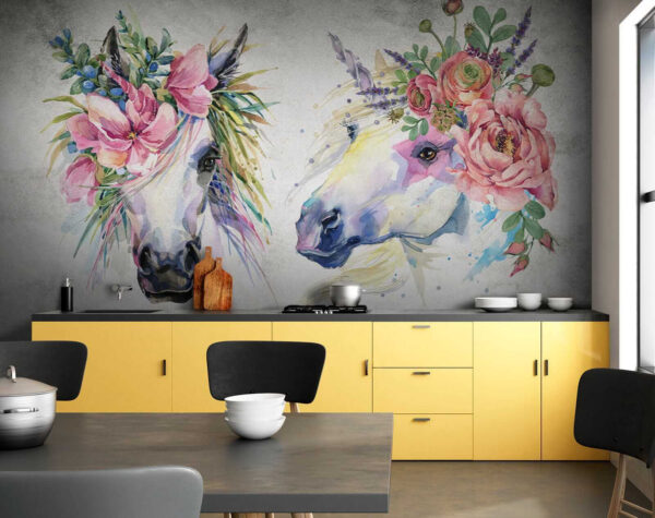 Pferdepaar mit Blumen auf dem Kopf u14264pik2 600x475 - Pferdepaar mit Blumen auf dem Kopf
