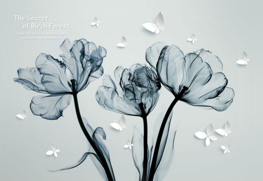 Schwarzes und weißes Bild von Blumen