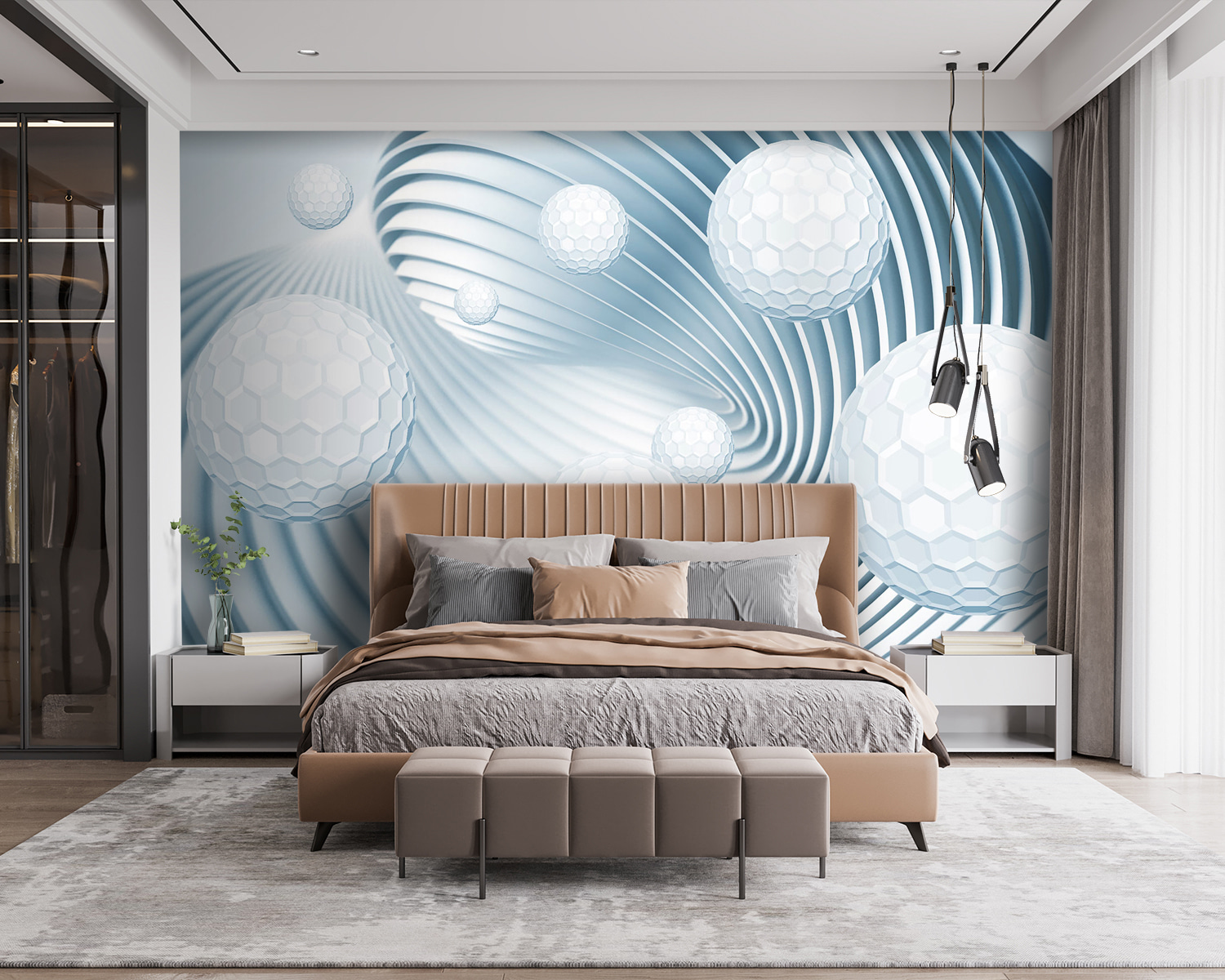 u15529pib115m - Weiße Kugeln in einer Spirale - tegory